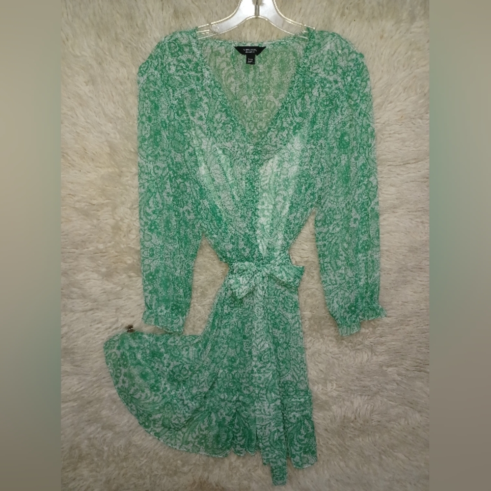 Simply Vera Vera Wang Green Floral Dress